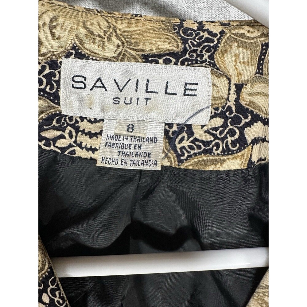 Saville Suit Floral Women's Blazer Size 8 Rayon Buttons Shoulder Pads - Picture 3 of 9